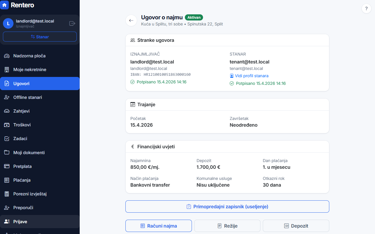 Digital lease agreement – Fill in the terms | Rentero