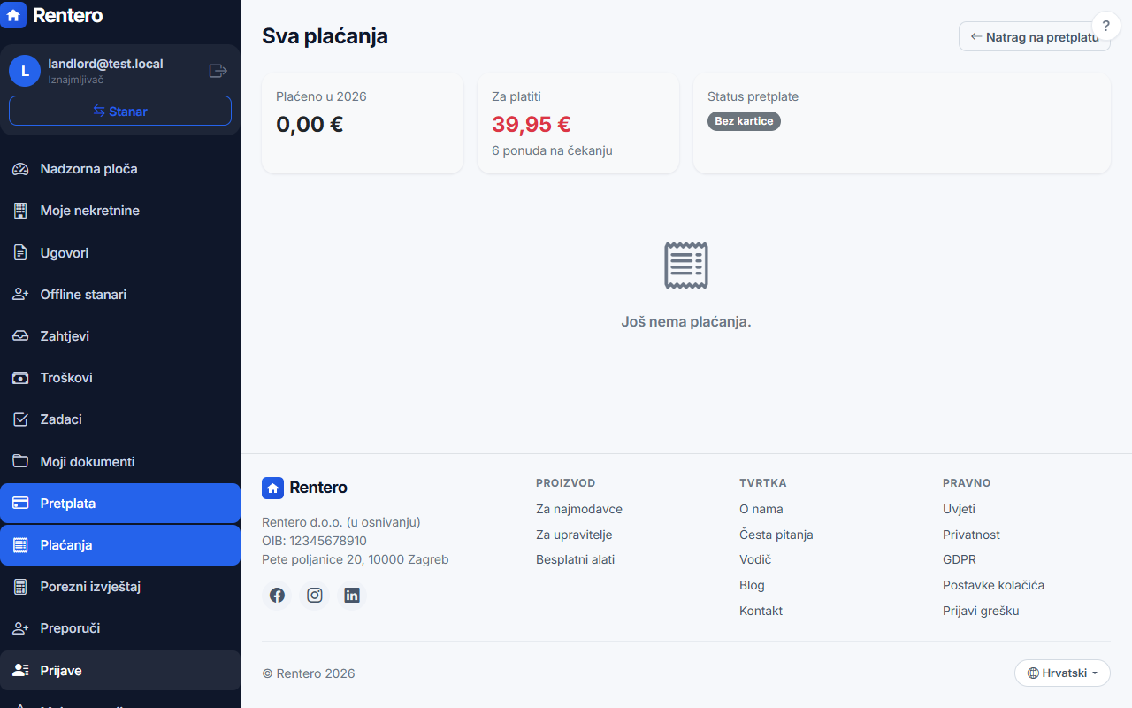 Subscription & billing – Manage your subscription | Rentero