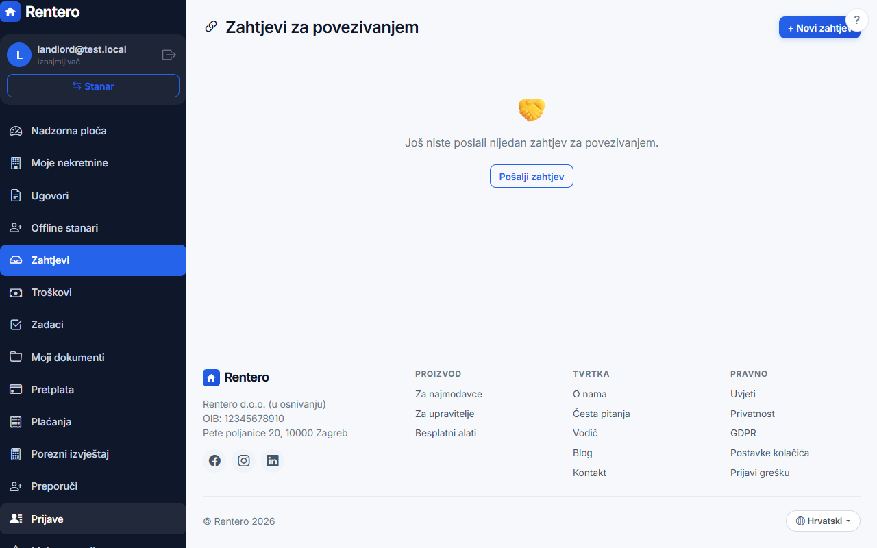 Connection requests – Receive the request | Rentero