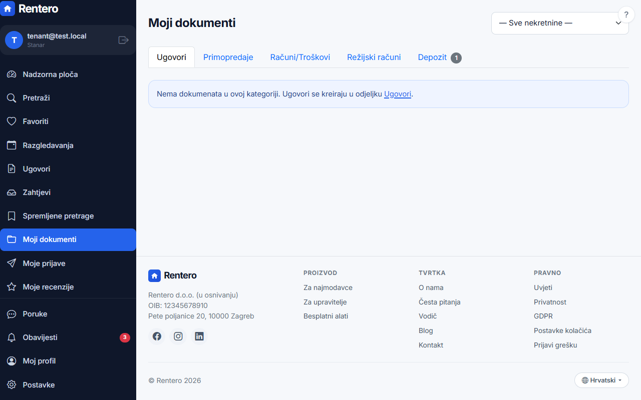 My documents – Upload documents | Rentero