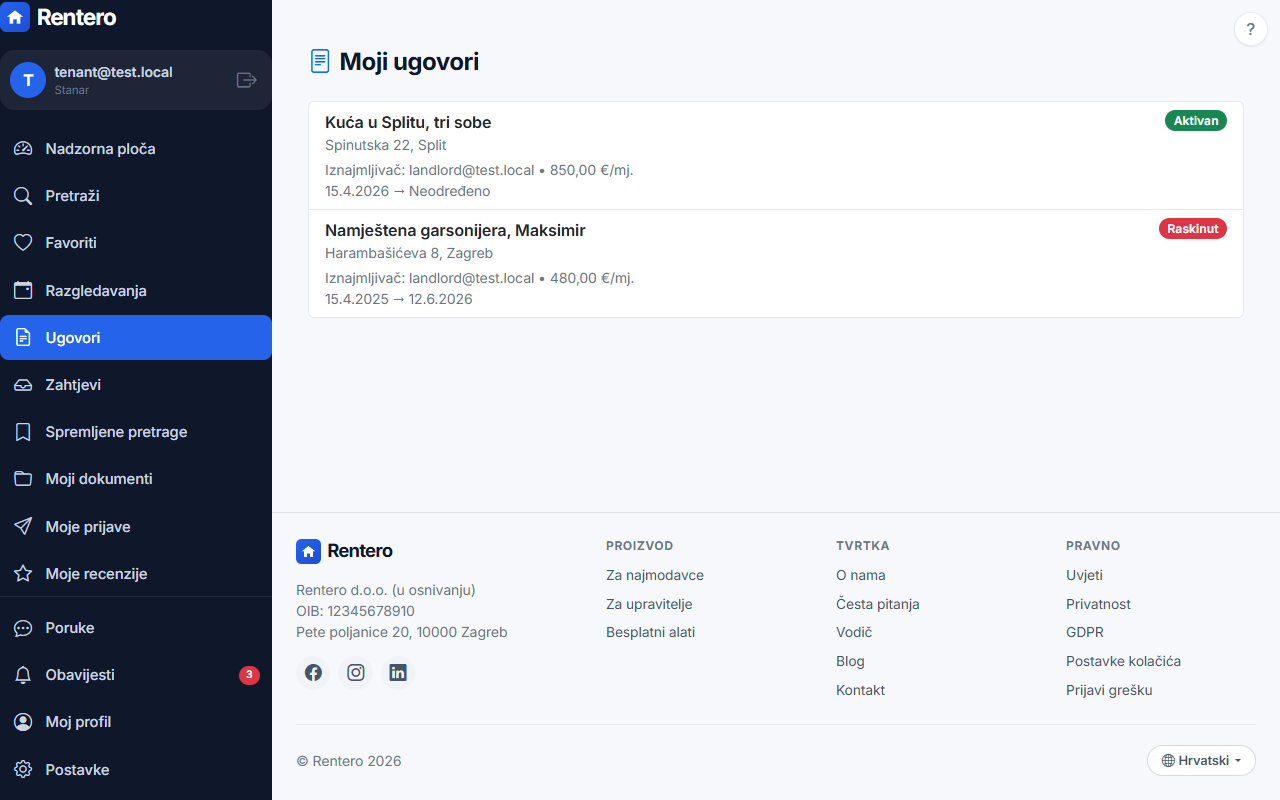 Your contracts – Receive the contract | Rentero